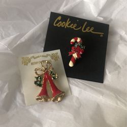 Cookie  Lee Christmas Pin —-Plus Extra Pin