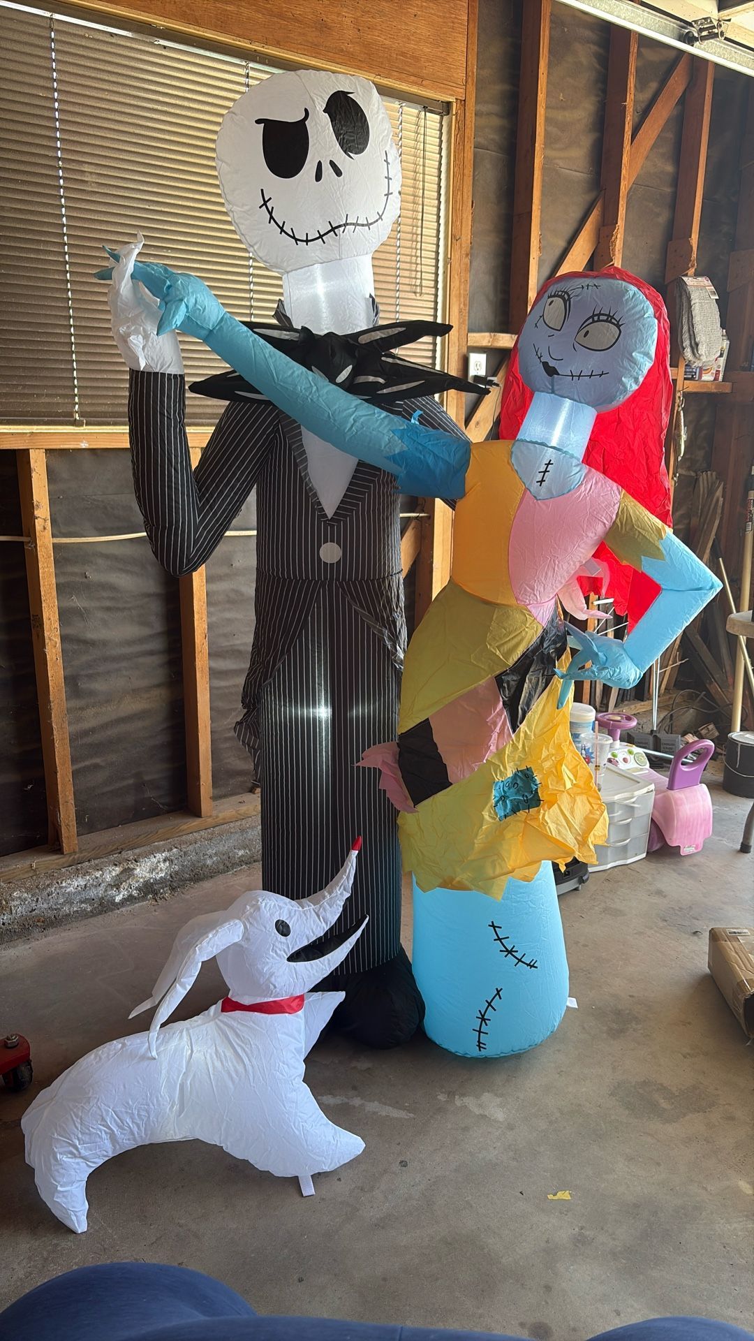 Nightmare Before Christmas Halloween Inflatable - Jack, Sally and Zero (6ft Tall)