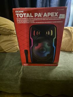 ION AUDIO TOTAL PA APEX WIRELES BATTERY POWER LOUD SPEAKER PA SYSTEM 500 WATTS