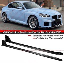 23-26 BMW G87 M2 Real Carbon Fiber Side Skirts