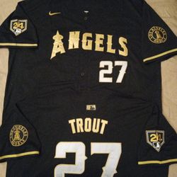 Big Boy Sizes 3x 4x 5x Black Mike Trout Angels Jerseys 