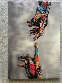Urban Graffiti "Creation of Adam" Canvas Print