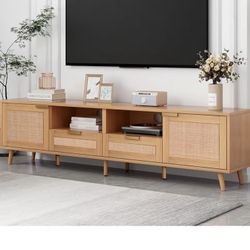 Rattan TV Stand For TVs Up To 85 Inches