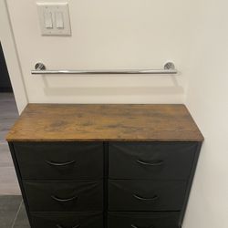 Dresser for Bedroom with 6 Drawers, 3-Tier Wide Storage Chest of Drawers with Removable Fabric Bins