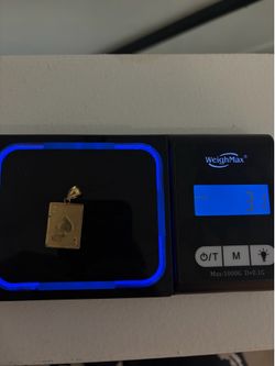 Gold ace pendant 14k