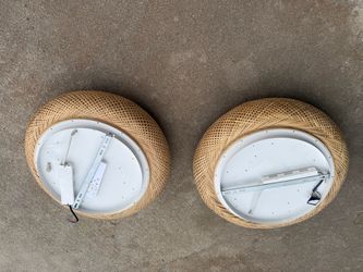 Pair of ceiling mount bamboo lights for bathroom