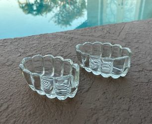 Vintage Princess House Crystal Set of 2 Silverware Holders