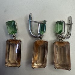 NEW 925 silver set , earrings , pendant 