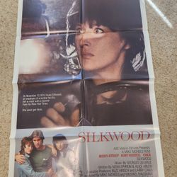 NEW OLD STOCK VINTAGE ORIGINAL Silkwood, 1983 Sheet Movie Poster CHER.
