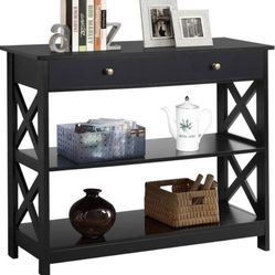 Black Console table with drawer 610907