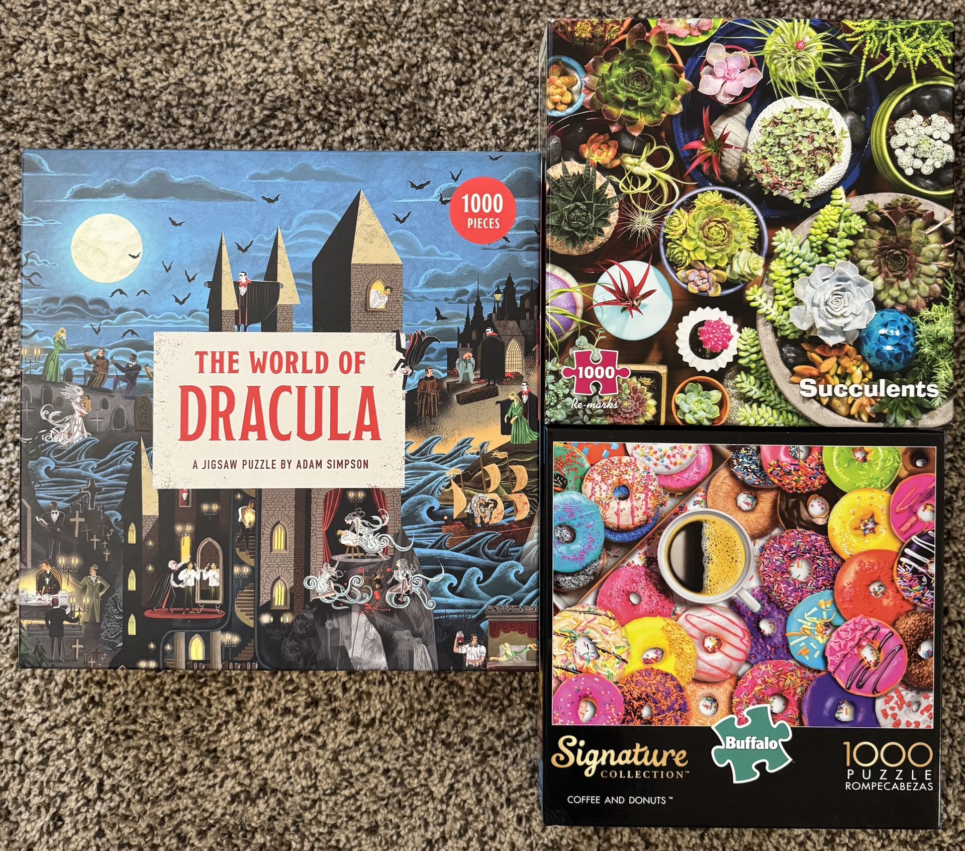 Lot Of 10 Puzzles + Stackable Sorting Trays - NEW/UNUSED