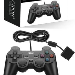 Wired Controller Compatible with PS-2 Console, Black Wired Remote Controller