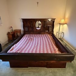 King sized waterbed/frame