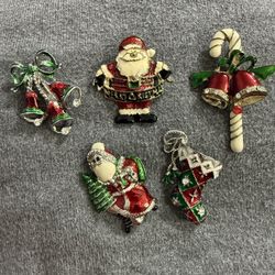 5 Brooches Christmas 
