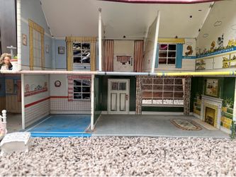 Vintage tin doll house