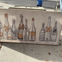 Champagne Bottle Canvas Wall Art