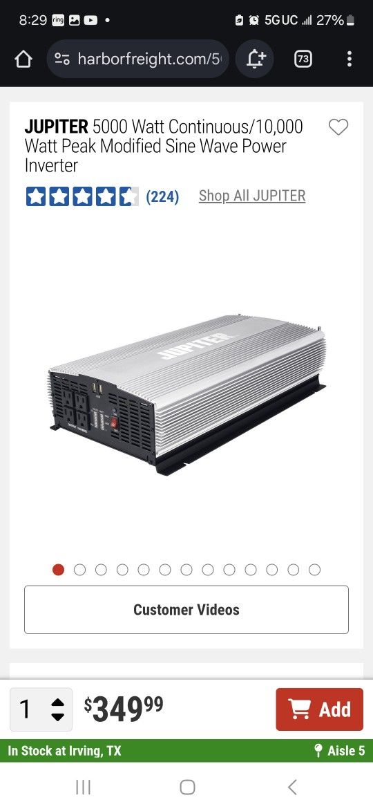 Jupiter Inverter 5000 Wats New In Box