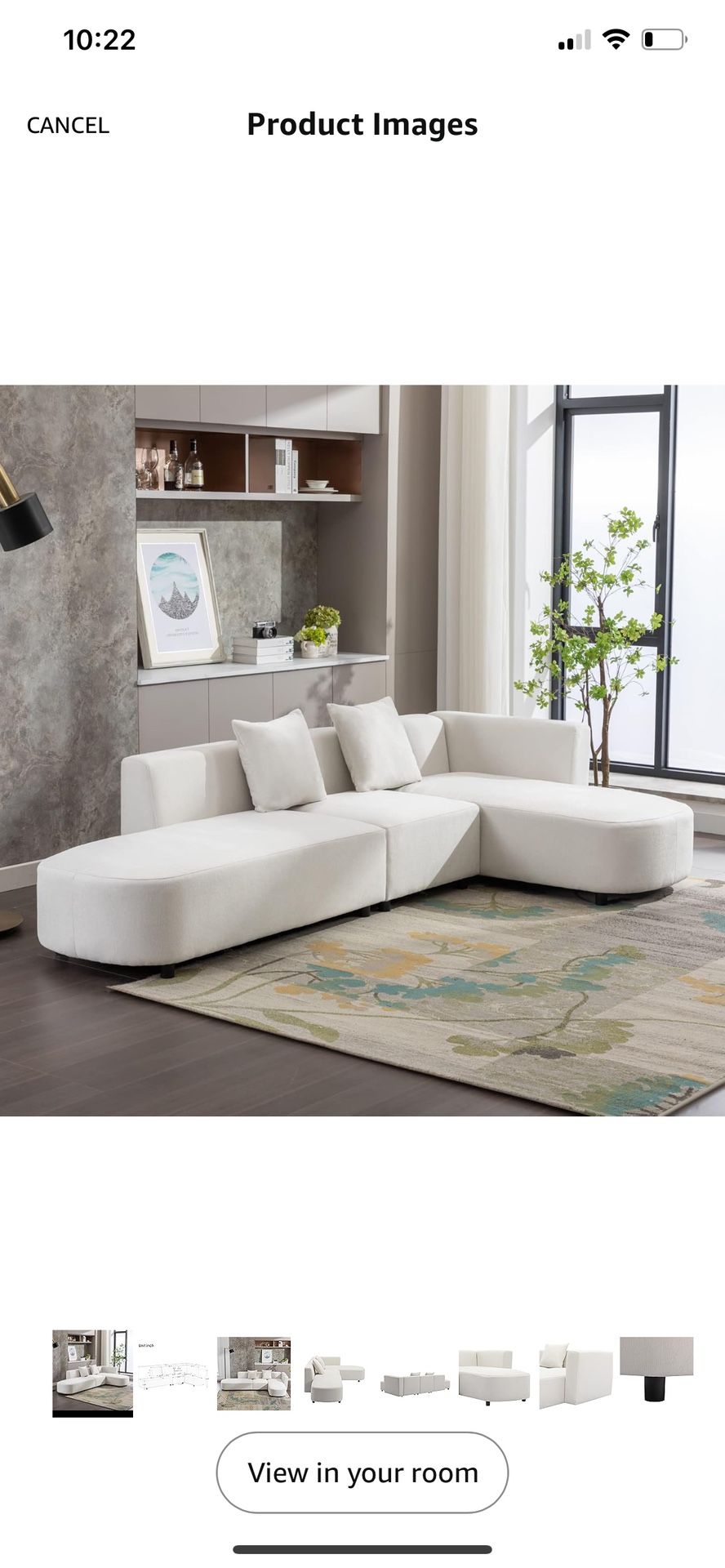 Eafurn Minimalist Style Modular Sectional Sofa with Right Hand Facing Chaise,
