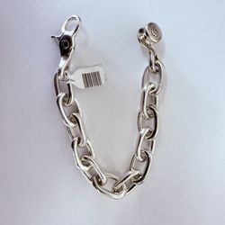 Sterling Silver Harley Davidson Oval Link Bracelet
