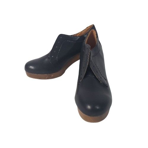 NY LA Black Oxford Heels Ankle Booties Size 9 No Laces 3 In Y2K Vintage Style