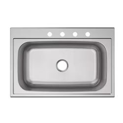 Elkay Parkway 33 in. Drop-in Single Bowl 20-Gauge Stainless Steel Kitchen Sink Only