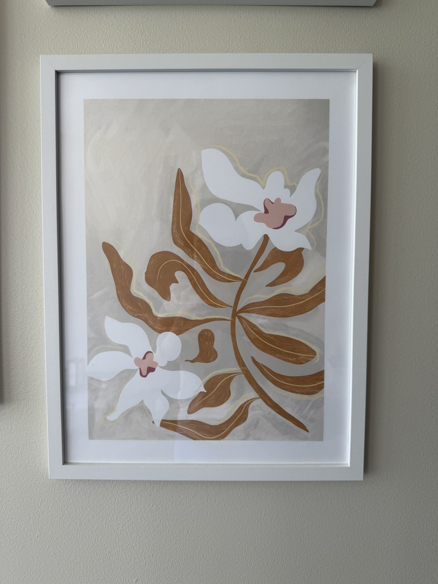 12x16 Framed Floral Art Print – White Frame