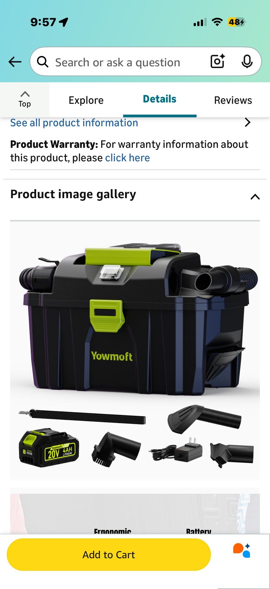 Battery Operated Cordless Shop Vac