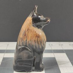 Wolf Figure Natural Horn Hand Carving - Native/Tribal Style