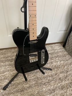 Hand made Black Telecaster Style Guitar - Custom Engraved Plate - No Brand