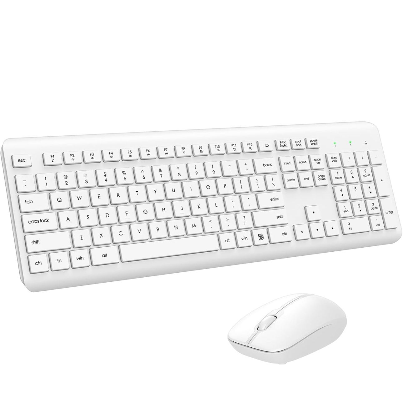 Wireless Keyboard and Mouse Combo, Full Size Silent Ergonomic Keyboard and Mouse, Long Battery Life, Optical Mouse, 2.4G Lag-Free Cordless Mice Keyboa