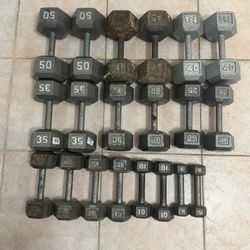 5-50lb Full Dumbbell Set 550lbs Total