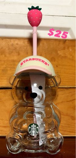 Pink Bear glass cup