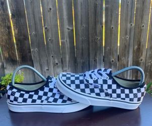 VANS Authentic Canvas Checkered Skate Shoes Size 7
