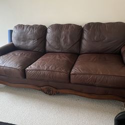 Estate Sale: Leather Sofa And Love Seat