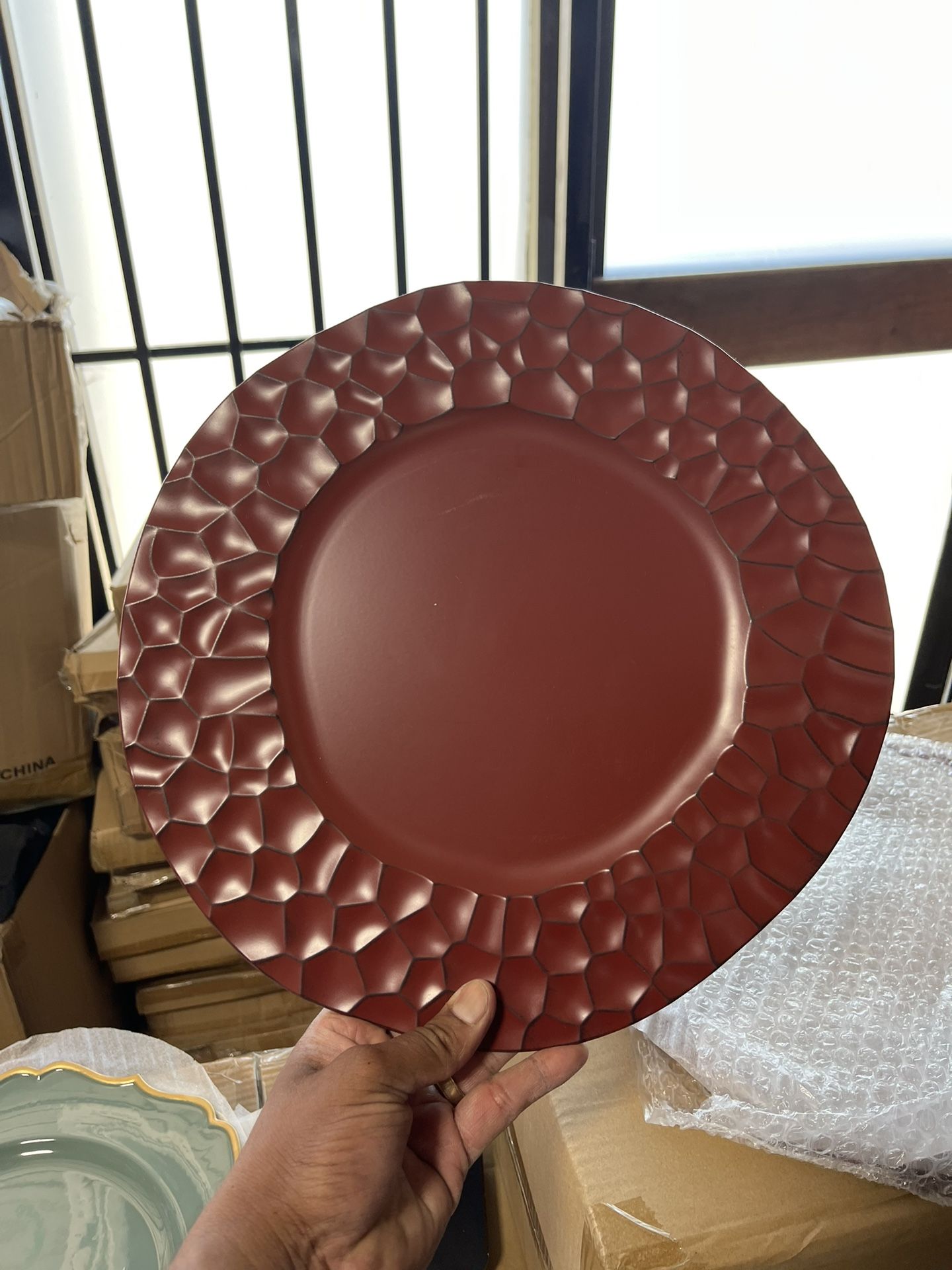 Burgundy Chargers 13” Perfect For Events And Parties