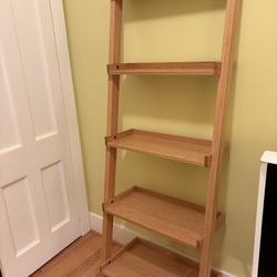 Crate And barrel Sloane Bamboo Leaning Bookshelves