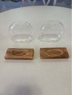2 Glass Flower Vases