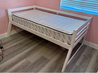 Full size bed frame and mattress