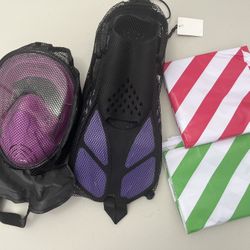 Snorkel Set + Swim Fins + Pool Float – Beach Pool Bundle (Ready to Use)