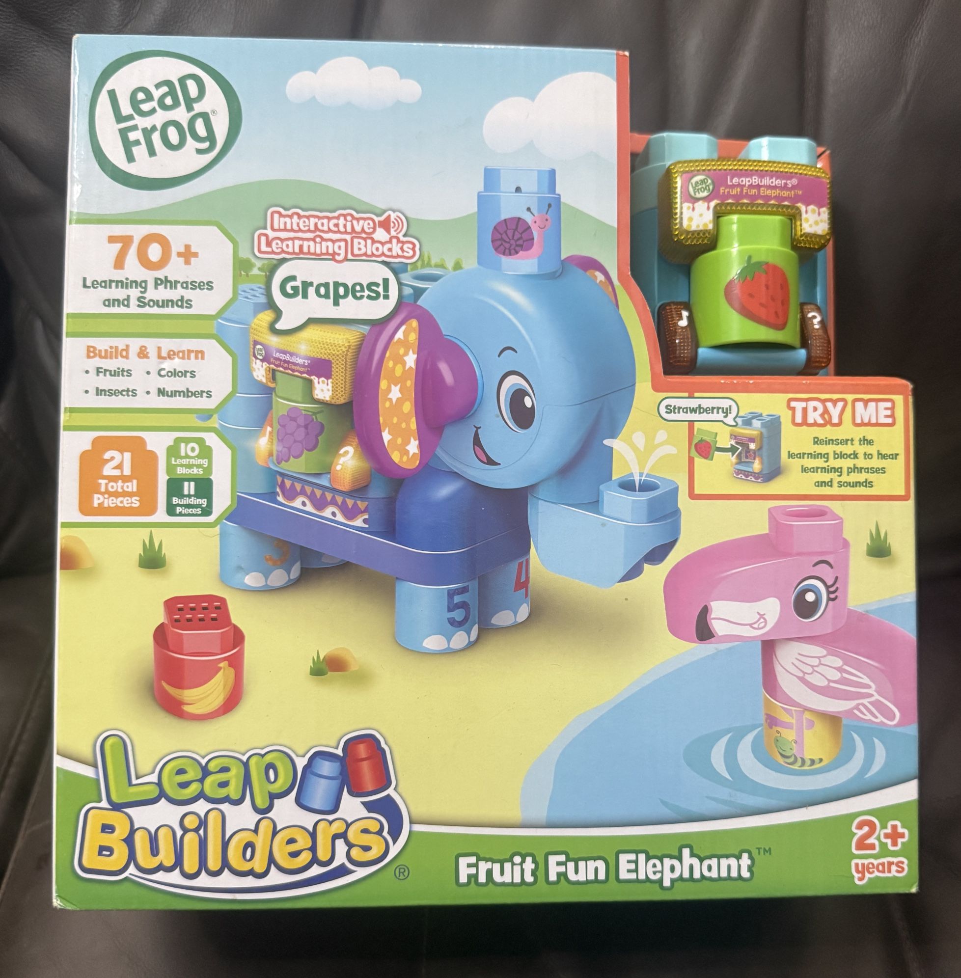 LeapFrog LeapBuilders Fruit Fun Elephant Learning Blocks Toy for Kids