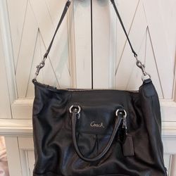 Coach Black Leather Hand Bag