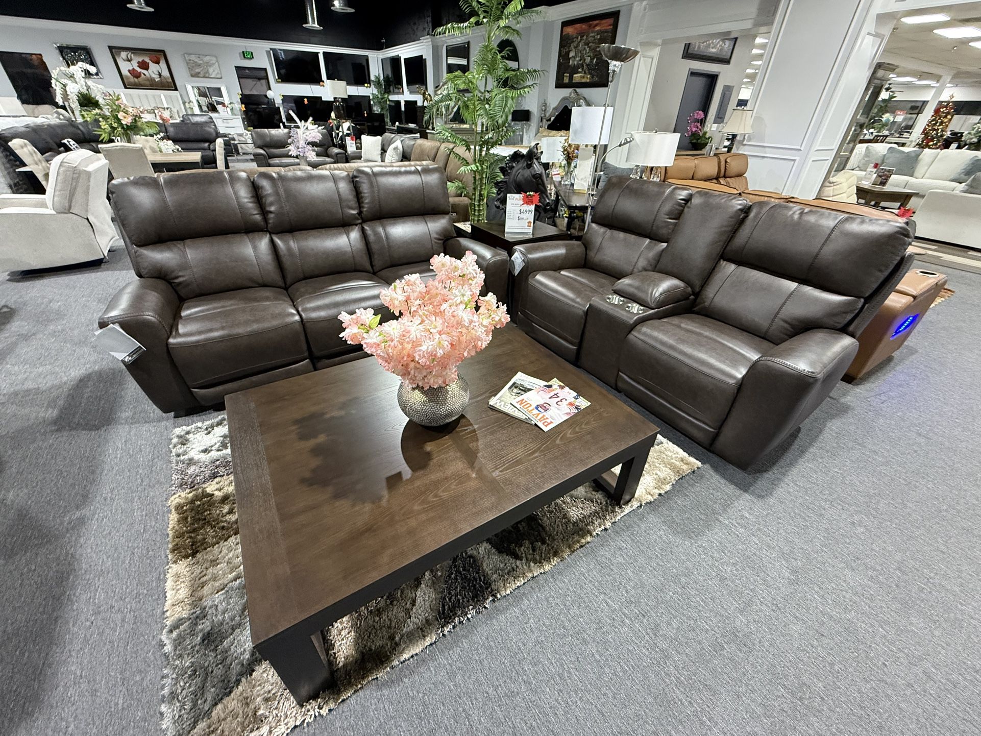 2 Pc Power Recliner Sofa And Loveseat Real Leather Financing Available No Credit Needed