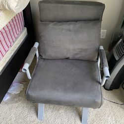  Single Person Folding 5 Position Convertible Sofa Bed Sleeper Chair Chaise Lounge Couch w/Pillow & Steel Frame, Dark Grey