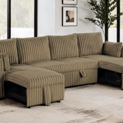 Brand New Brown Sectional Sofa Sleeper 