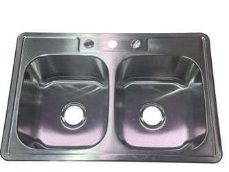 CozyBlock ALTD-5050-M 33” Double Bowl Stainless Steel Kitchen Sink