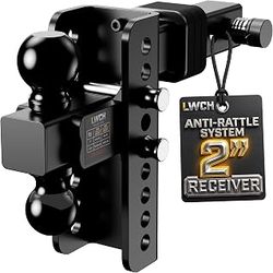 LWCH Adjustable Trailer Hitch 2 Inch Receiver 6 Inch Drop/Rise