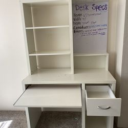 Used White Desk + Whiteboard 