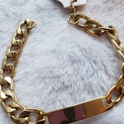 9in. Stainless Steel  Plaque Bracelet For Men 