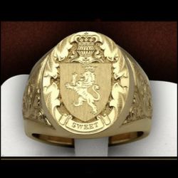 Royal European Style Lion Crown Badge Ring SZ 9/10/11/12/13 *See My Other Items*