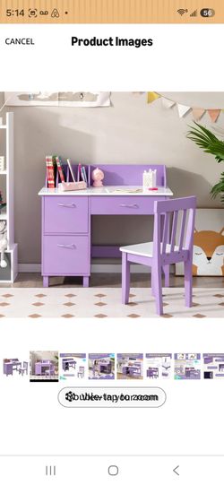 New girl desk. Purple